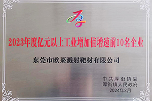 2023年度亿元以上工业增加值增速前10名企业